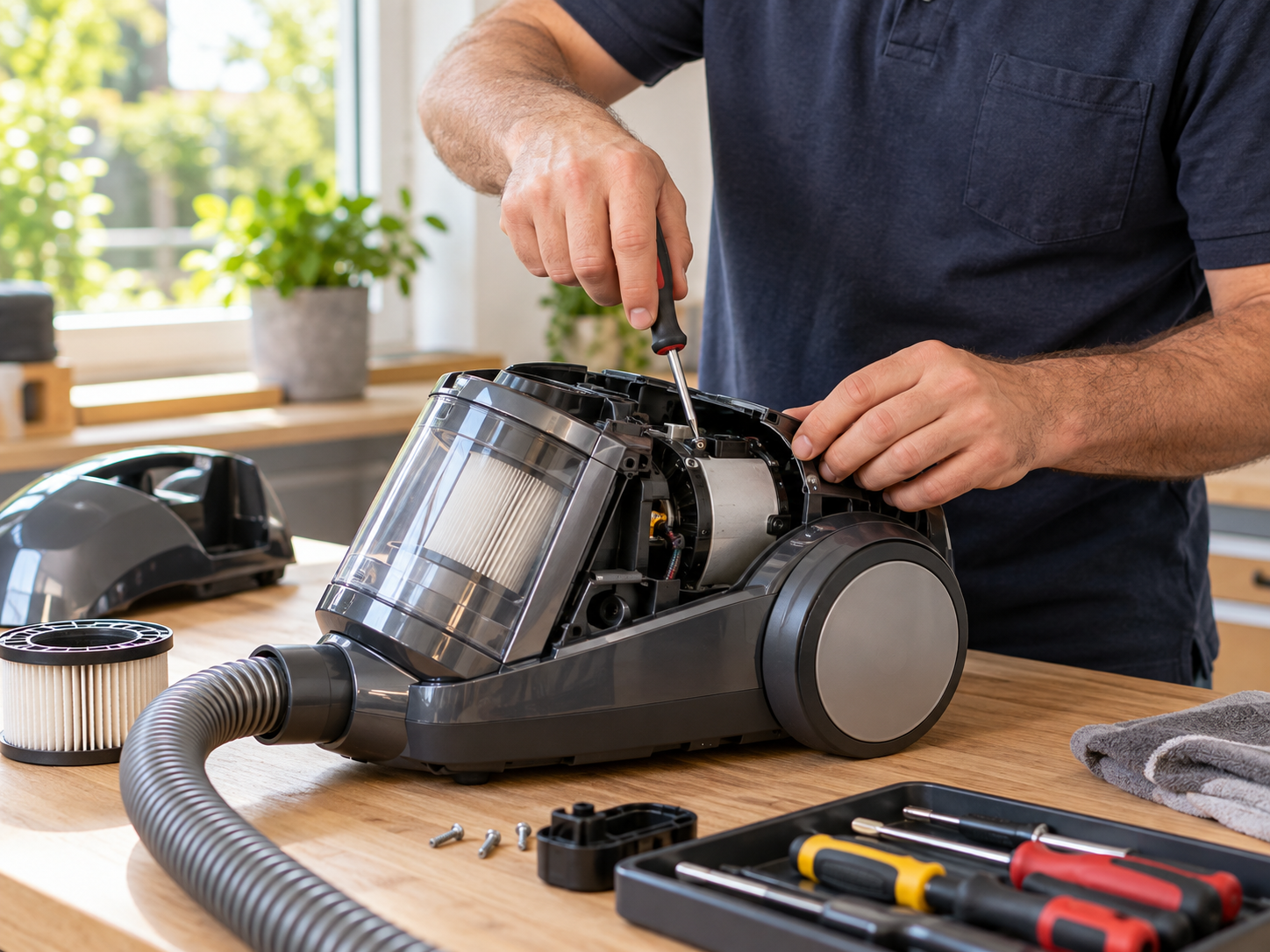 Reparatie van een stofzuiger